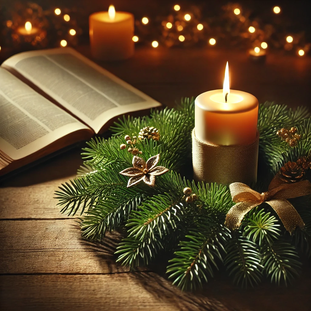image capturing the peaceful and symbolic essence of the Advent season with the Candle of Hope