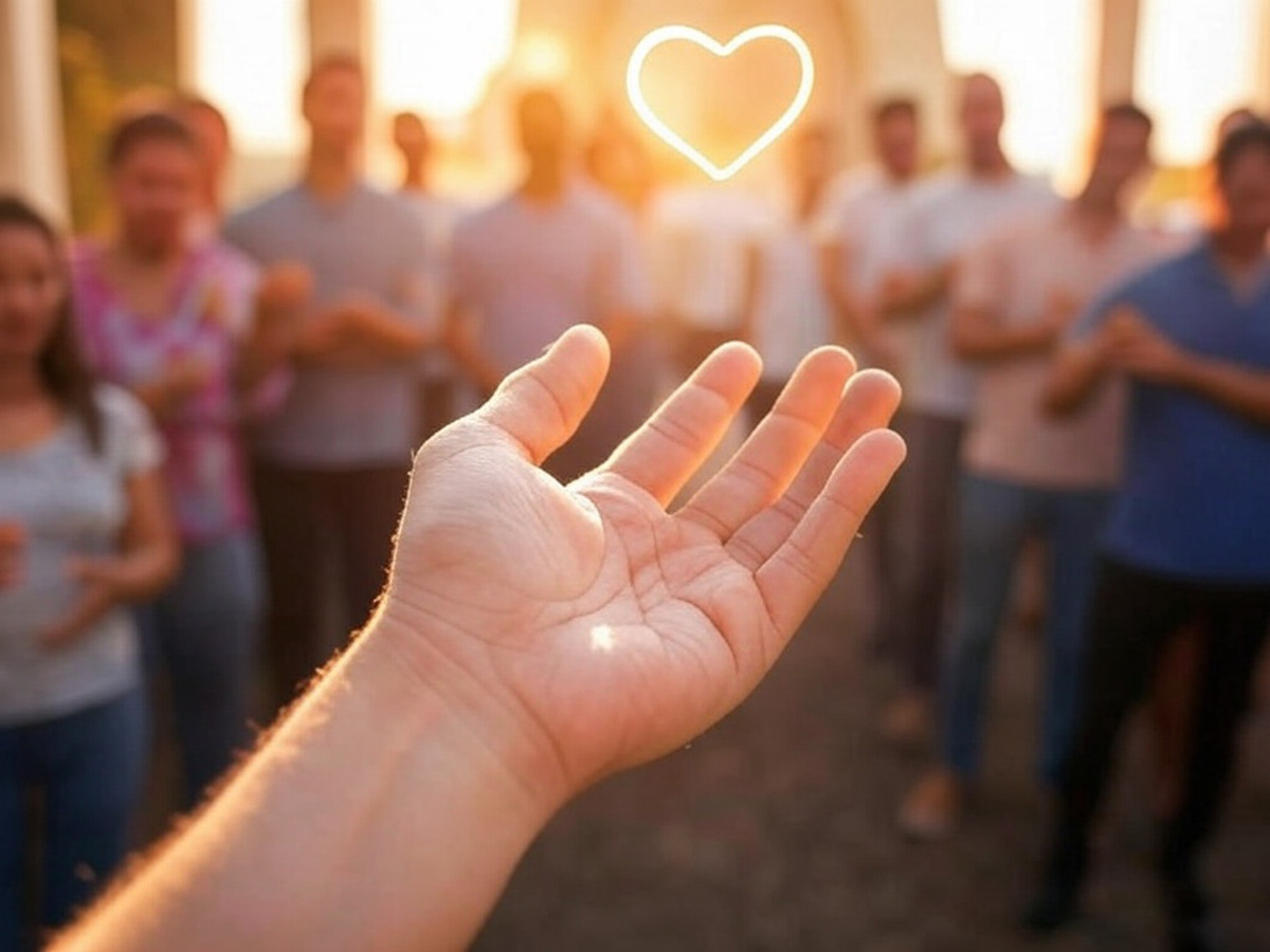 extending hand to represent missions and outreach