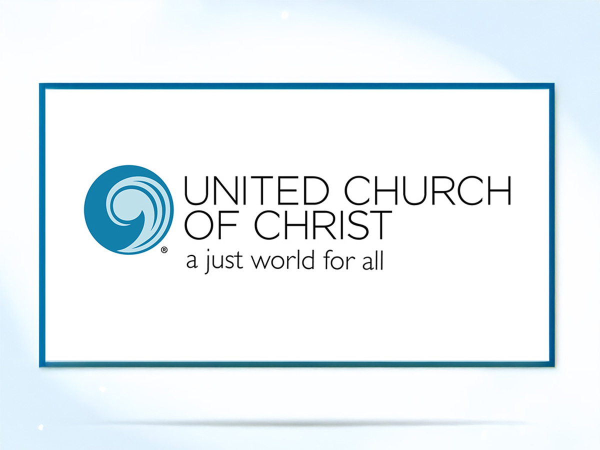 united church of christ a just world for all blue logo